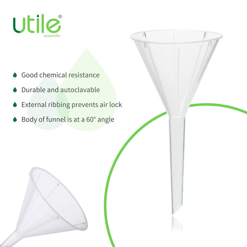 UTILE 12pcs Plastic Analytical Funnel Set, PP Material, Top Diameter 30mm, Small Funnel for Lab Bottles, Recreational Activities, 4512.0011.12 - Image 3